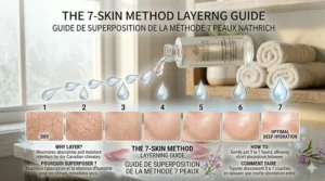 Skincare guide illustration demonstrating how to layer a hydrating toner for dry skin to maximize moisture retention.