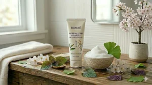 Gentle, low pH Korean foam cleanser ideal for sensitive skin barriers.