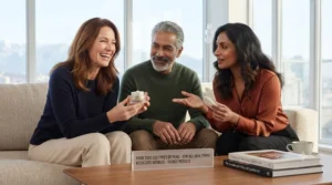 Diverse group of Canadian consumers representing both English and French-speaking communities holding the best anti-aging cream.
