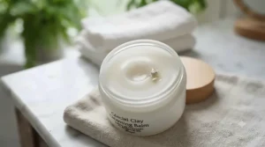 Close-up texture shot of a popular balm for double cleansing products.
