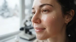 Healthy glowing skin after using winter hydration serum