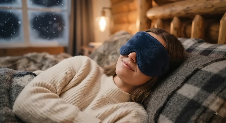 A soft, plush eye mask designed for ultimate relaxation during long Canadian winter nights. best eye masks