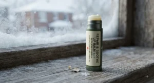 A rich, medicated lip balm effective for repairing severely cracked or chapped lips during harsh weather.