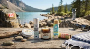 A collection of mineral-based SPF lip balms perfect for Canadian summer hiking and beach days