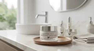 Cruelty-free best eye cream certified for the Canadian market displayed on a clean countertop.