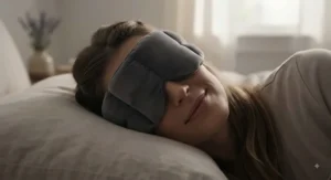 A calming weighted eye mask designed to promote relaxation and reduce stress.