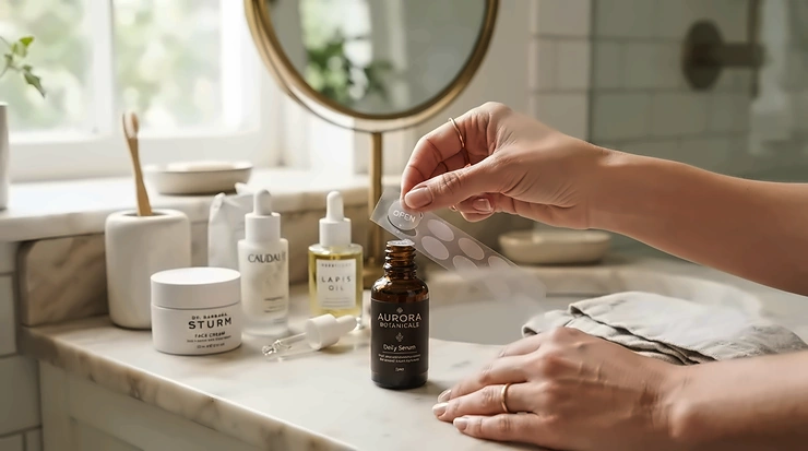 Incorporating hydrocolloid pimple patches into a nightly bathroom skincare routine.