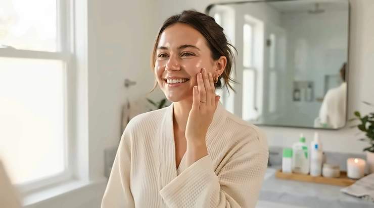 Skin hydration results shown in a sheet mask vs hydrogel mask for dry skin format comparison.